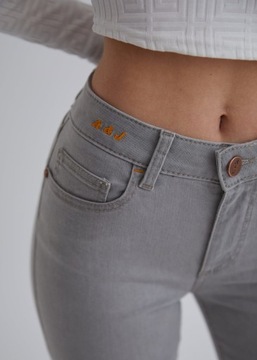 Spodnie jeans damskie Skinny Fit szare AJ019 32W/29L