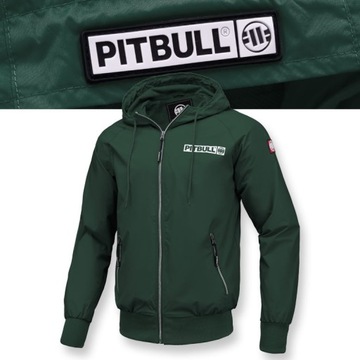 Męska Kurtka Wiosenna z Kapturem Wiatrówka Pitbull Limited Athletic Logo