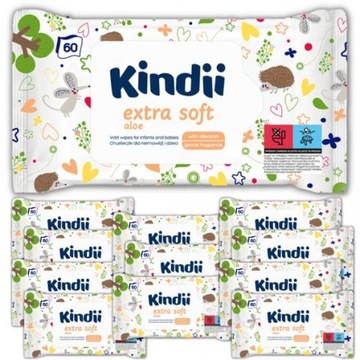 Chusteczki mokre dla dzieci KINDII EXTRA SOFT x 12