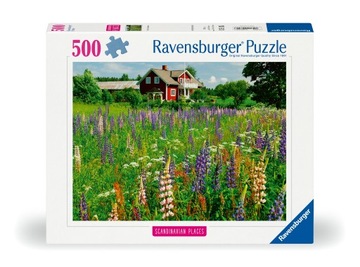 Puzzle Ravensburger 500 elementów REVENSBURGER 500 el. Łąka w Szwecji