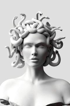 Plakat na płótnie Graffiti Medusa statua Vaporwave