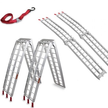 ALUMINIOWE 2x RAMPY DO 680KG SKŁADANE 228CM NAJAZD