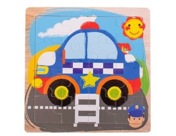 PUZZLE UKŁADANKA DREWNIANA RADIOWÓZ POLICJA 16 EL