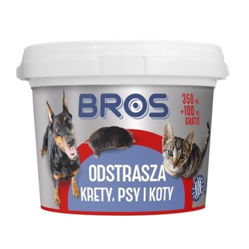 ŚRODEK PREPARAT ODSTRASZACZ KOTÓW PSÓW KRETÓW BROS
