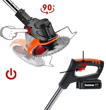 АККУМУЛЯТОРНАЯ КОСИЛКА 24 В + 2 АККУМУЛЯТОРА 2000 МАЧ + 3 ТИПА НОЖЕЙ