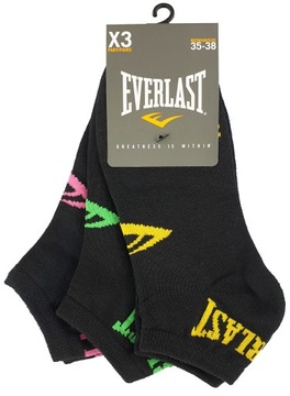 EVERLAST Czarne Skarpetki DAMSKIE niskie 3p 35/38