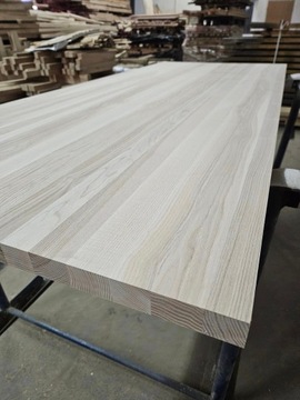 Blat jesionowy lity surowy 160cm x 60cm x 4cm
