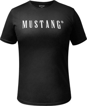 MUSTANG T-shirt KOSZULKA męska BAWEŁNA czarna - XXL