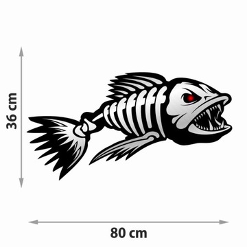 НАКЛЕЙКА РЫБА ДЛЯ ЛОДКИ ЛОДКА-АВТОМОБИЛЬ 80 см + БЕСПЛАТНО