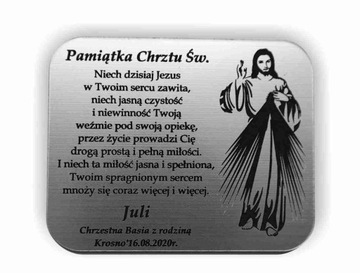 Tabliczka Pamiątka Chrztu życzenia Chrzest grawer
