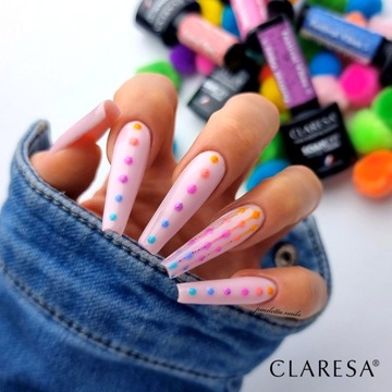CLARESA FESTIVAL VIBES 3 ГИБРИДНЫЙ ЛАК ДЛЯ НОГТЕЙ ГИБРИДНЫЕ РОЗОВЫЕ ТОЧКИ