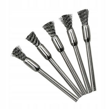 PRECYZYJNA MAŁA SZCZOTKA TRZPIENIOWA NA WKRĘTARKĘ BIT DRUCIANA WYCIOR 5szt.