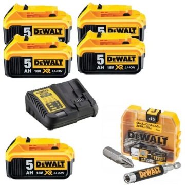 КОМБО-НАБОР DEWALT 10 ШТ. ИНСТРУМЕНТЫ АККУМУЛЯТОРЫ 5x5AH 18V