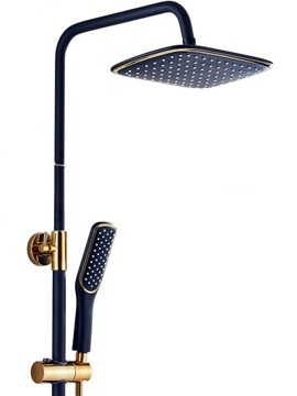 Комплект тропического душа, смеситель для душа, излив 1,5 м, черное золото