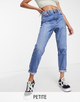 Topshop Petite Niebieskie mom jeans 28/28