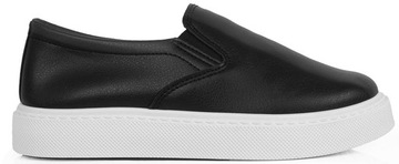 8061 CZARNE TRAMPKI TENISÓWKI SLIP ON EKOSKÓRA 39