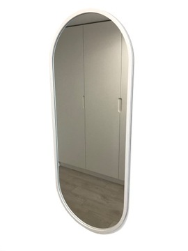 Lustro owalne białe loft 50x115 cm