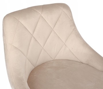 HOKER KRZESŁO BAROWE WELUROWE REGULOWANE OBROTOWE PIKOWANE GLAMOUR BEŻOWE