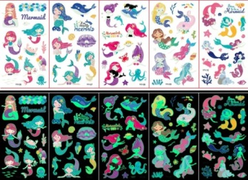 МОЮЩИЕСЯ ТАТУ ДЛЯ ДЕТЕЙ 5 СВЕТЯЩИХСЯ ЛИСТ