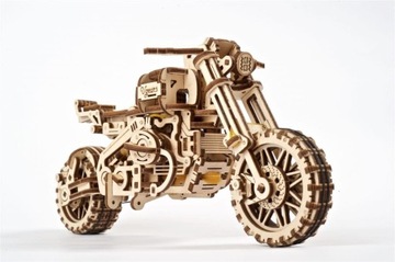 UGEARS Скремблер УГР-10 с коляской - Деревянная складная модель