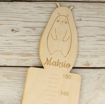 ДЕРЕВЯННЫЙ МЕР ВЫСОТЫ ДЛЯ СТЕНЫ, шаблон имени ЛЕВ