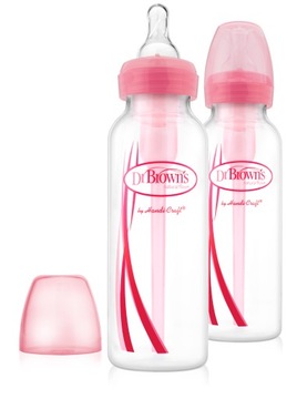 Dr Browns 2x BUTELKA 250 ml Antykolkowa Wąska PINK