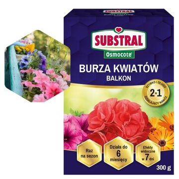 SUBSTRAL OSMOCOTE 300g BURZA KWIATÓW KWIATY BALKONOWE OGRODOWE TARASOWE