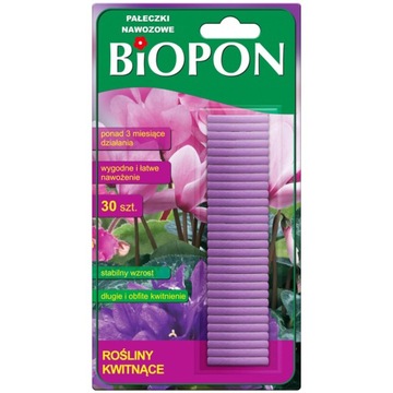 BIOPON Pałeczki nawozowe ROŚLINY KWITNĄCE 30SZT