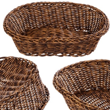 KOSZYK NA PIECZYWO CHLEB STÓŁ SZTUĆCE OWALNY BRĄZOWY KOSZYCZEK