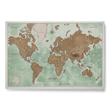 Mapa Korkowa Świata w języku Angielskim Morska 120x80cm
