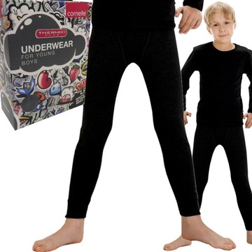 CORNETTE kalesony chłopięce THERMO PLUS czarne