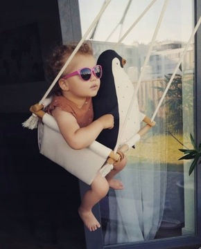KIDABOO Huśtawka dla dzieci do domu do pokoju PAS MUSZTARDA