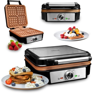 GOFROWNICA ELDOM SOLIDNA 4 DUŻE GOFRY SUPER MOC 2000W CERAMICZNA POWŁOKA