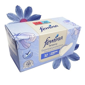 TAMPONY FEMINA ESSENTIAL PROTECTION 32SZT NORMAL PAKOWANE POJEDYNCZO