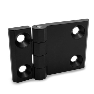 Zawias płaski 60x90mm z otworami, metalowy, czarny