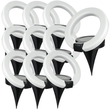 10x Lampka Solarna LED RING Wbijana Gruntowa Regulowana Czujnik Zmierzchu