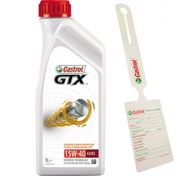 CASTROL OLEJ GTX 15W-40 1L A3/B3 + zawieszka