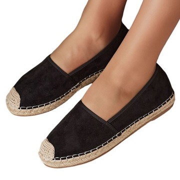 CZARNE ESPADRYLE DAMSKIE ERETINE 38