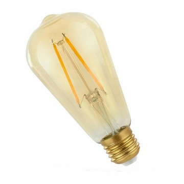 Żarówka filament E27 led 2W ST64 AMBER ciepła