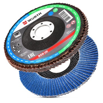 10 лепестковых дисков для шлифования стали 125x1 мм P120 WURTH Strong