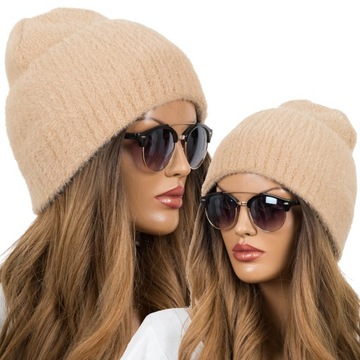 Czapka Damska z ALPAKI CIEPŁA ZIMOWA ELEGANCKA POLSKA KOLORY