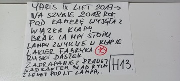 TOYOTA YARIS ZADNÍ VÍKO KUFRU FACELIFT 2017-2020 3T3