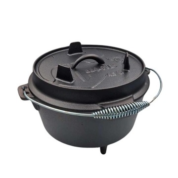 ЧУГУННЫЙ КАЛДЕЛЬ, Венгерский охотничий котелок, жареное мясо, 7л, для камина ГРИЛЬ