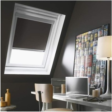 madecostore ROLETA DACHOWA KOMPATYBILNA Z VELUX CHARCOAL SZARY 100x94cm