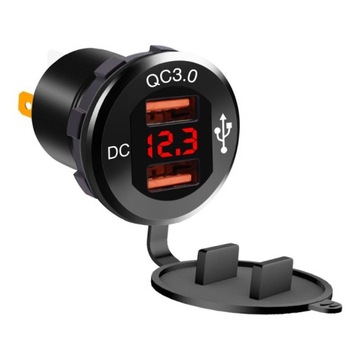 ЗАРЯДНОЕ УСТРОЙСТВО БЛОК ПИТАНИЯ 2x USB QC3.0 ВОЛЬТМЕТР 3А 24В