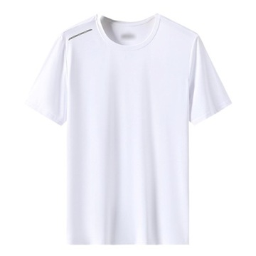 Męskie T-shirty Sportowe, luźne koszule z krótkim rękawem, Solid Crewneck, 8XL