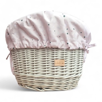 Koszyk na Rower Wiklinowy na Haki z Wkładem Wodoodporny WikliBox - OLIWKOWY