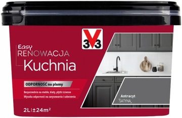 V33 FARBA EASY RENOWACJA DO KUCHNI ANTRACYT 2L