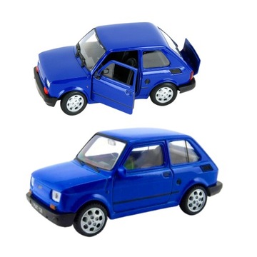 AUTO MODEL METALOWY POLSKI FIAT 126P DUŻY SKALA 1:21 NIEBIESKI MALUCH XXL