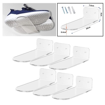 Плавающая витрина для обуви Прозрачные настенные полки